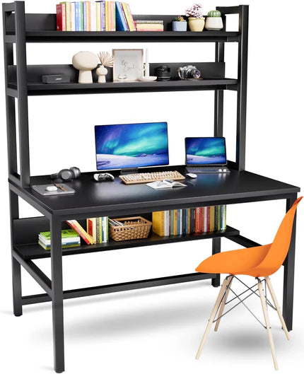 The Compact Elegance: Small Black Computer Desks with Hutch