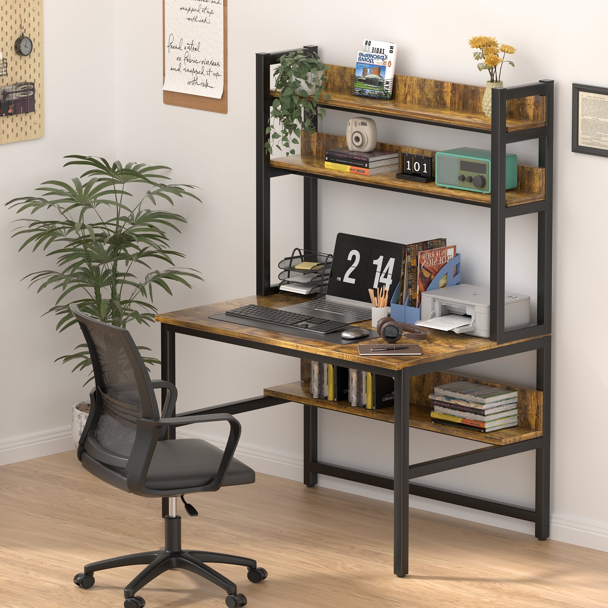The All - in - One L - Shaped Desk with Hutch