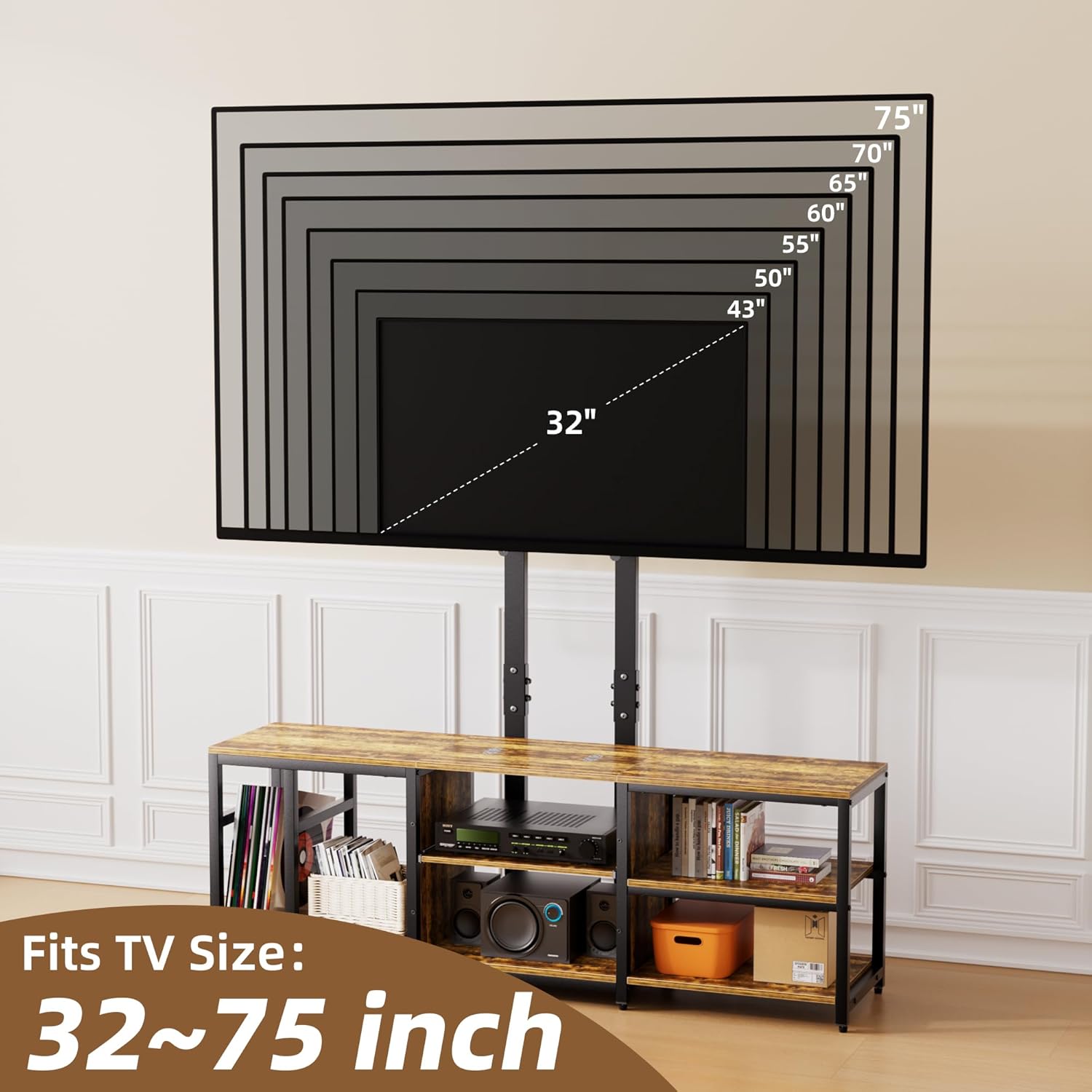 TV Stand with Mount for Living Room