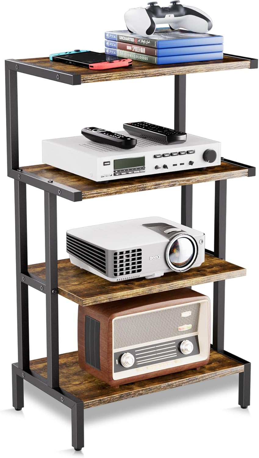 4-Tier AV Media Video Game Console Stands for Small Place