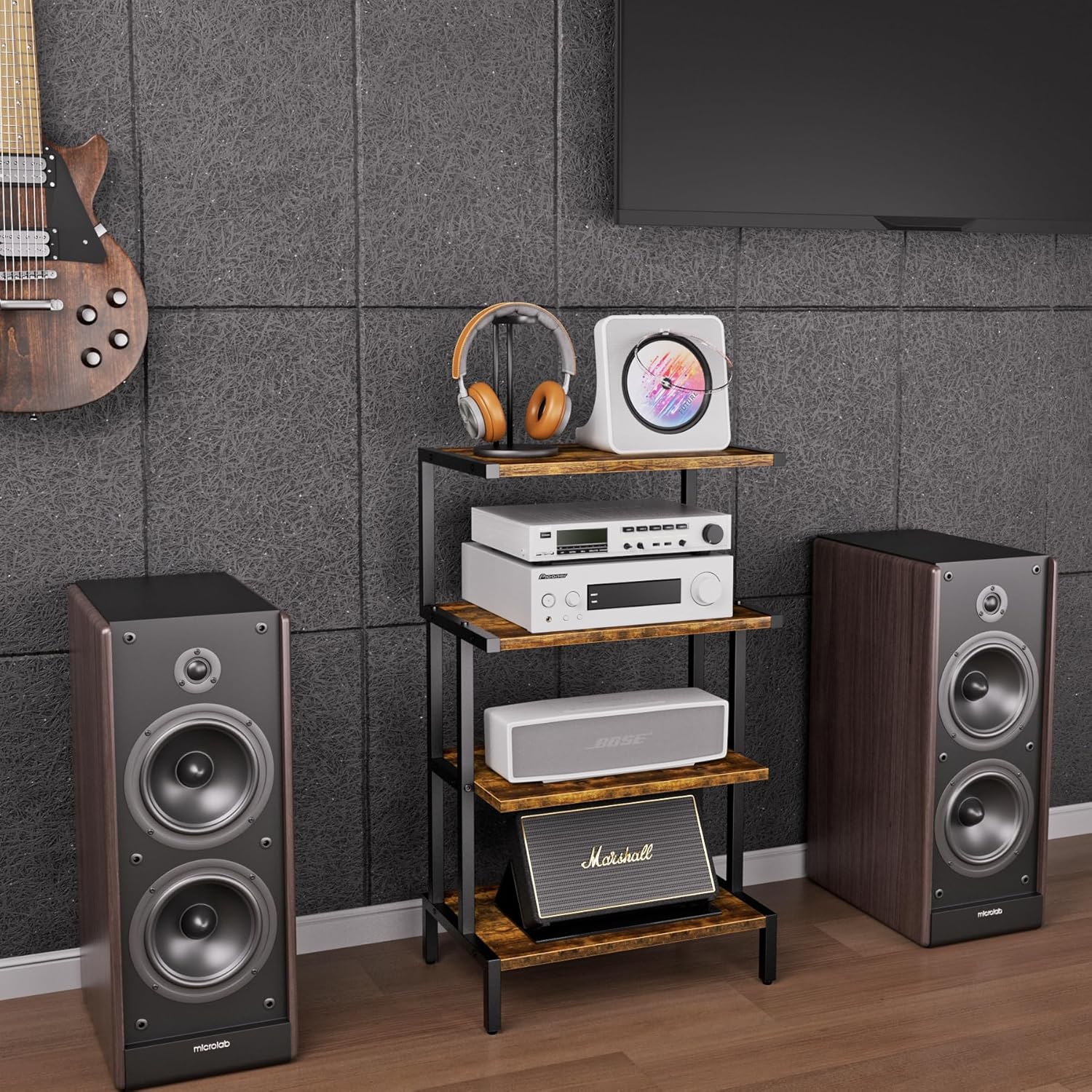 4 Tier Stereo Stand Cabinet