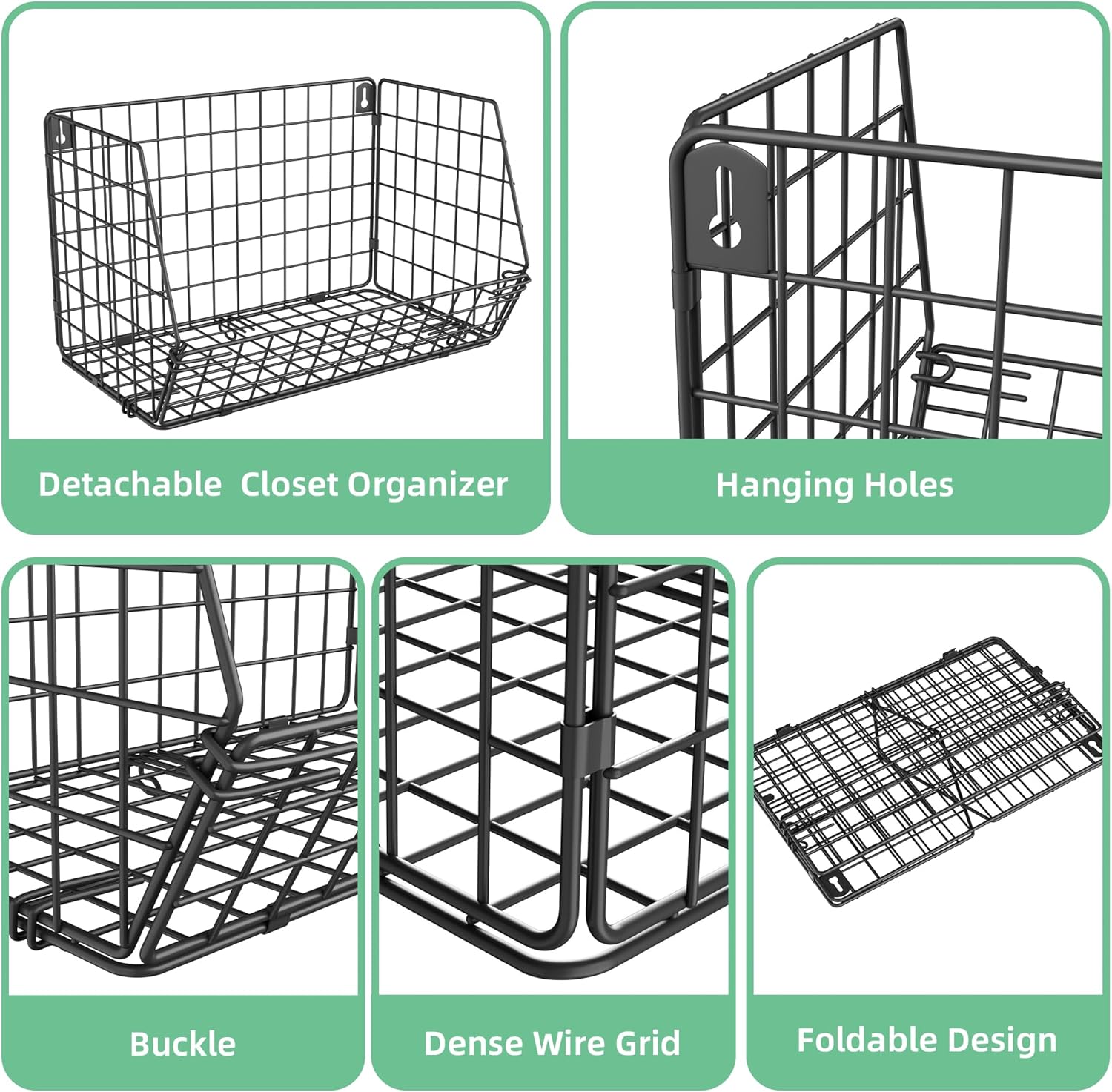 5_Tier Wall Wire Closet Organizer Shelves