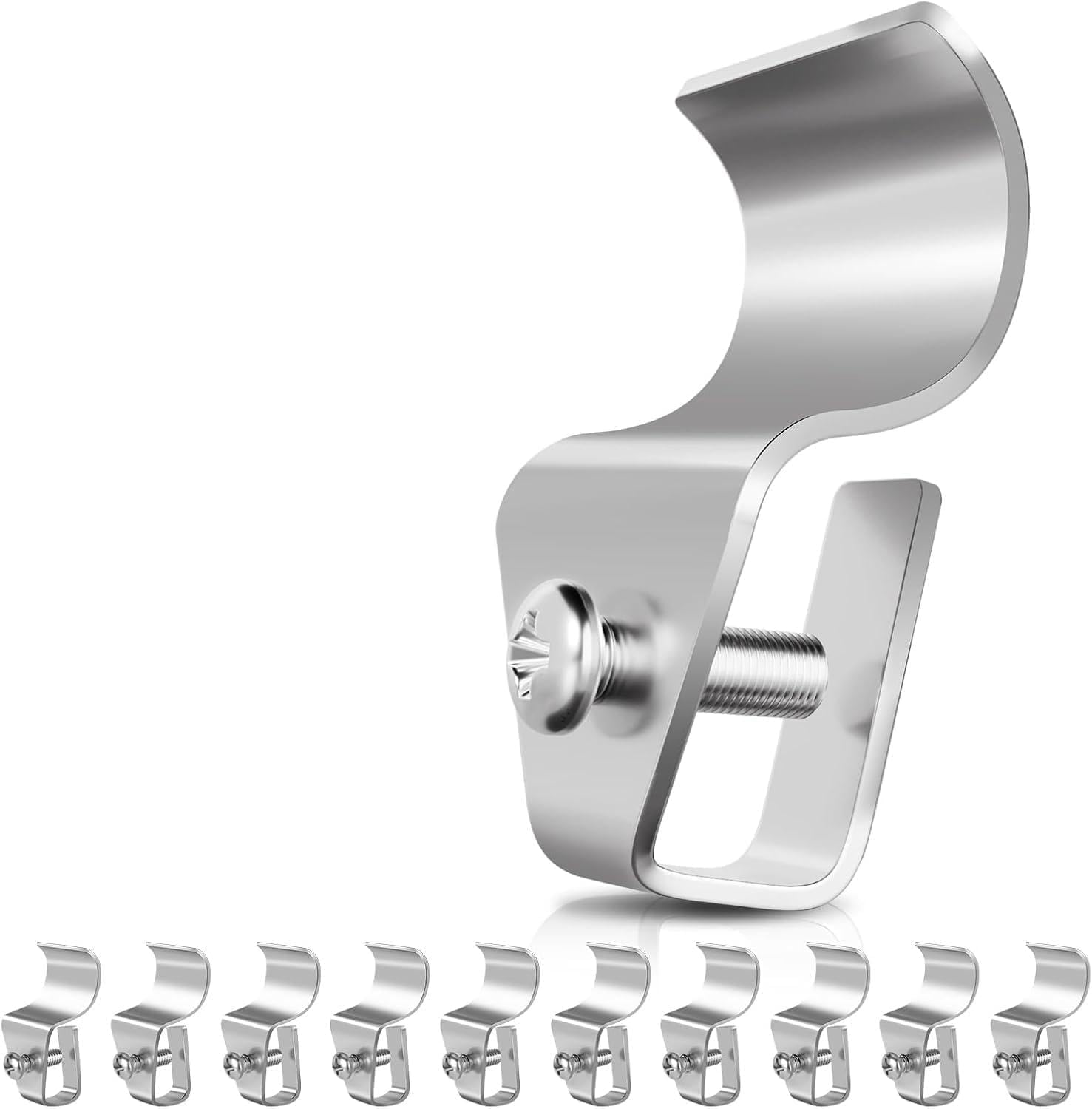 Auoace Metal Hooks, 10-Pack No-Hole Outdoor Siding Clips for Blink, Ring, and Arlo Cameras, Stainless Steel No-Drill Mount Hangers for Home Security or Outdoor Decor