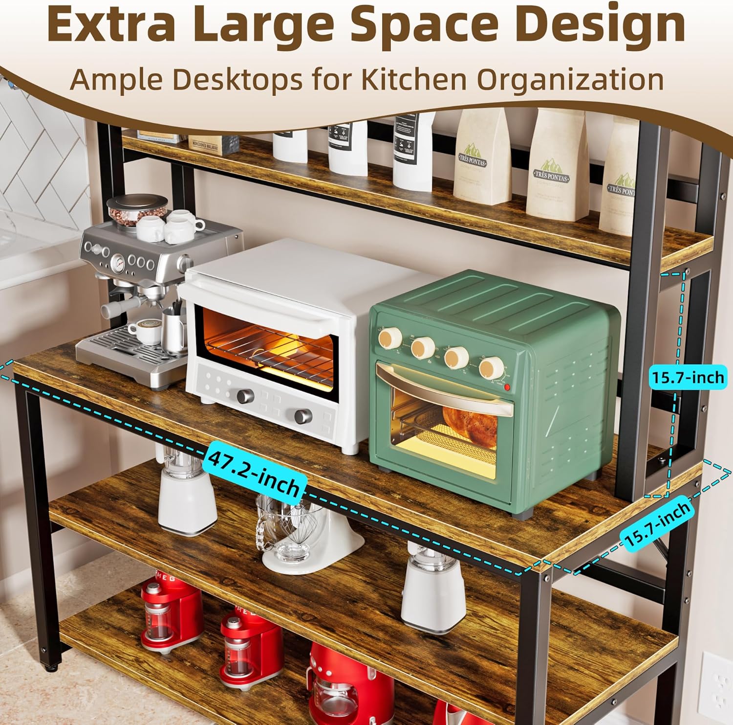 6 Tiers Large Bakers Rack for Kitchens