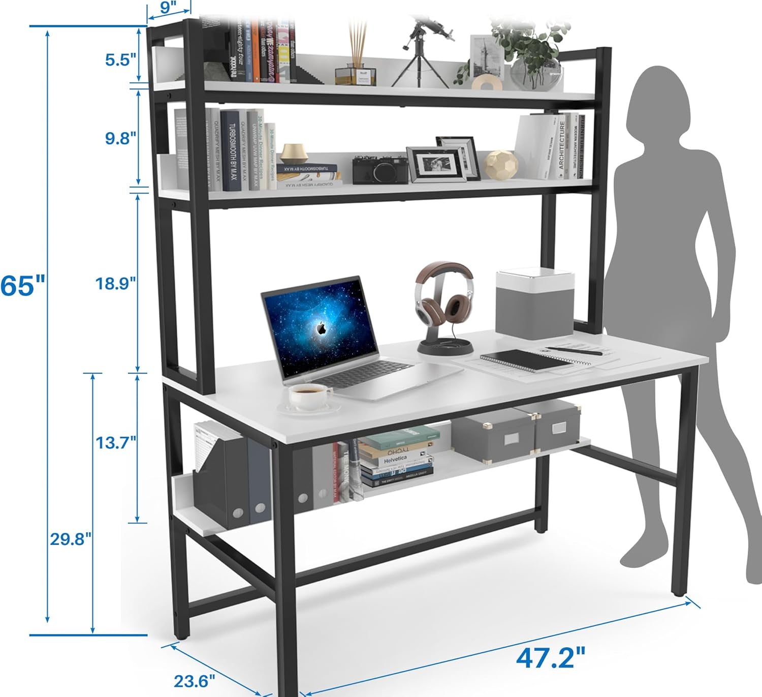 Aquzee Furniture White 55Wx65Hx23.6D Inch Game Table