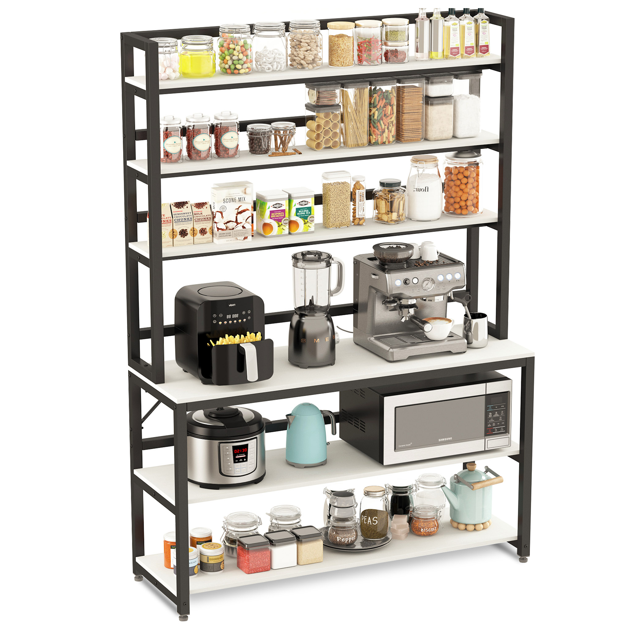 Aquzee Large 6 Tiers Bakers Rack for Kitchens
