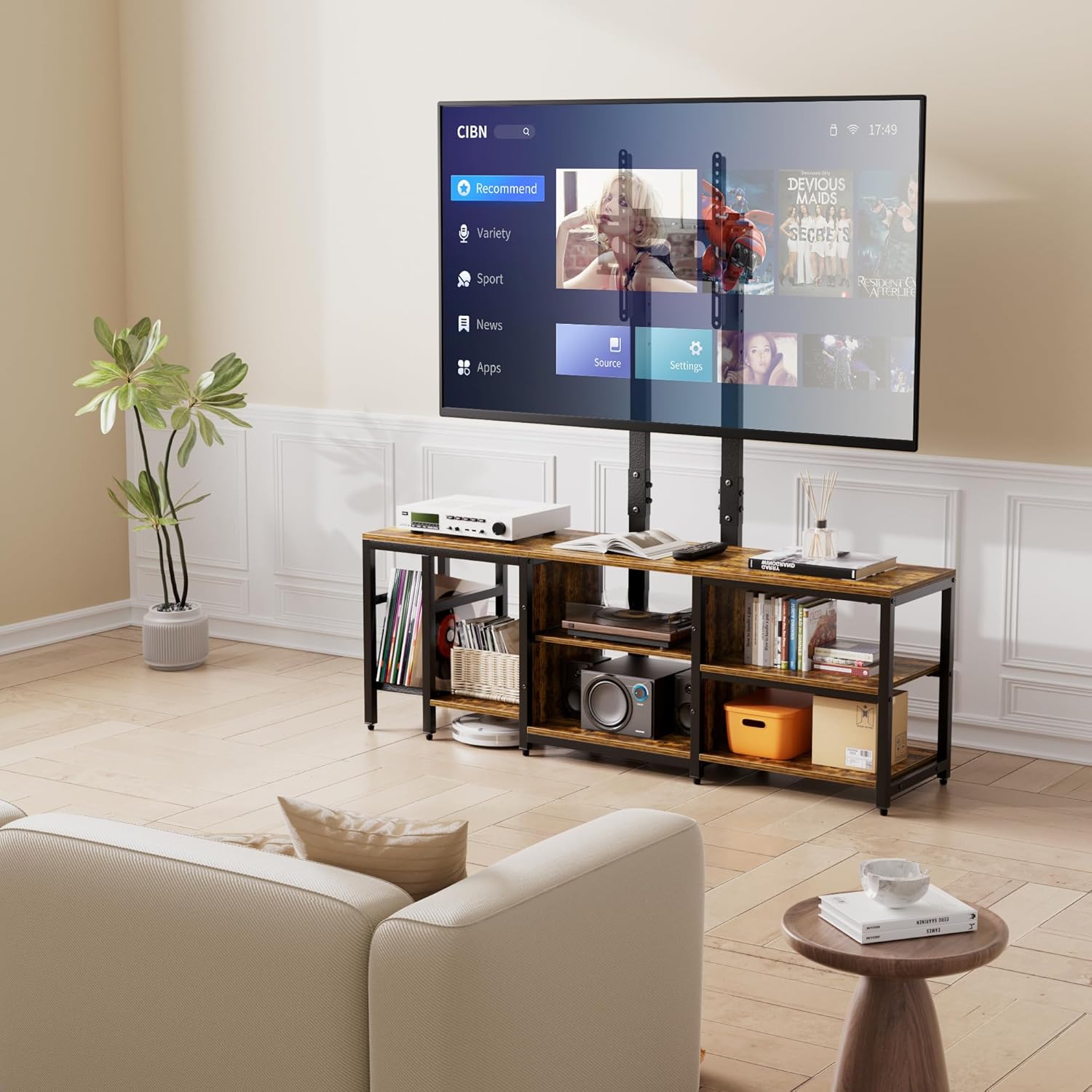 Aquzee TV Stand with Mount with Swivel Adjustable Mount