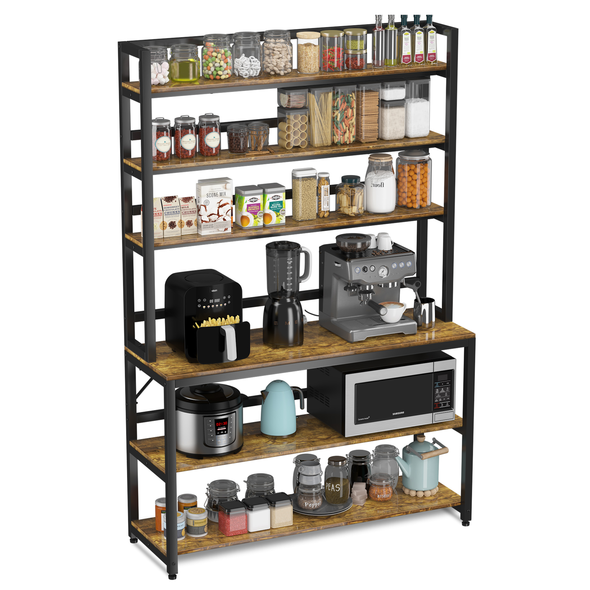 Aquzee Large 6 Tiers Bakers Rack for Kitchens