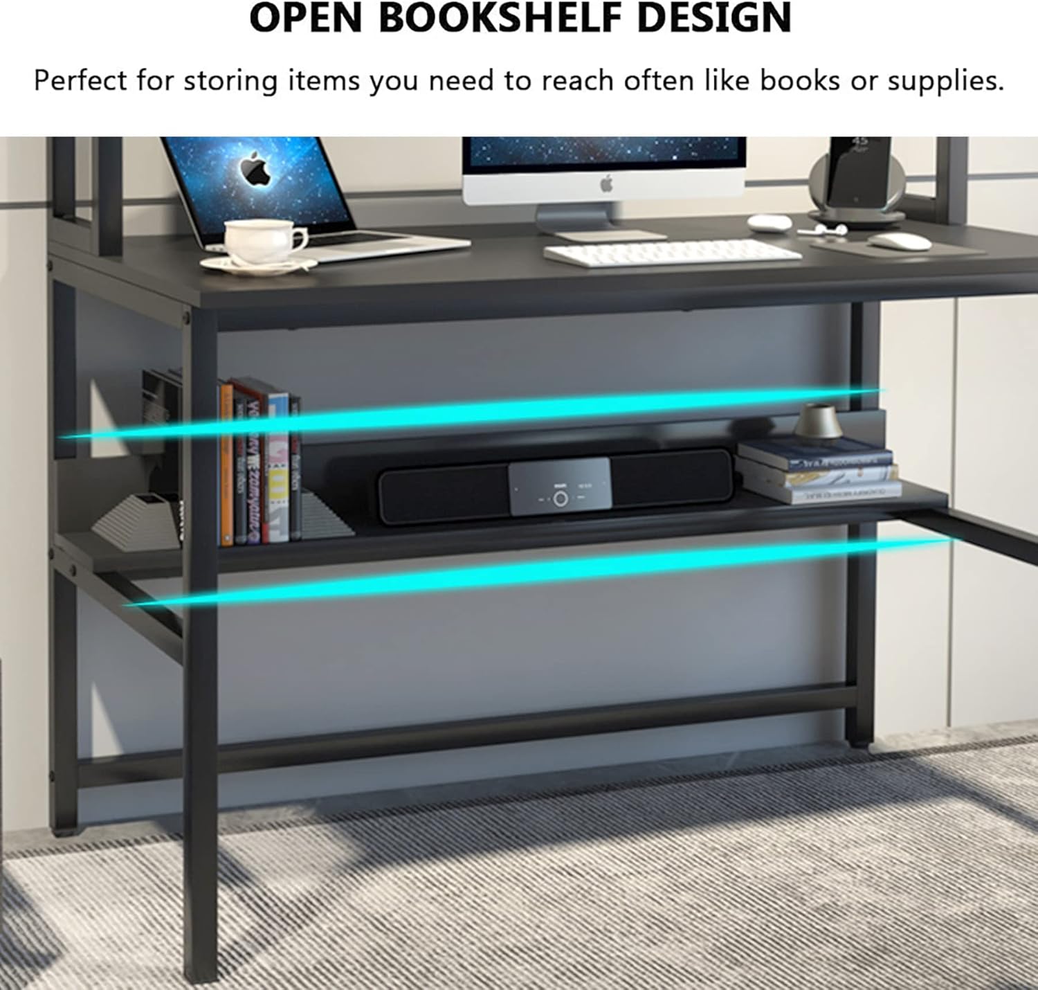 Computer Desk with Hutch and Bookshelves for Home Office