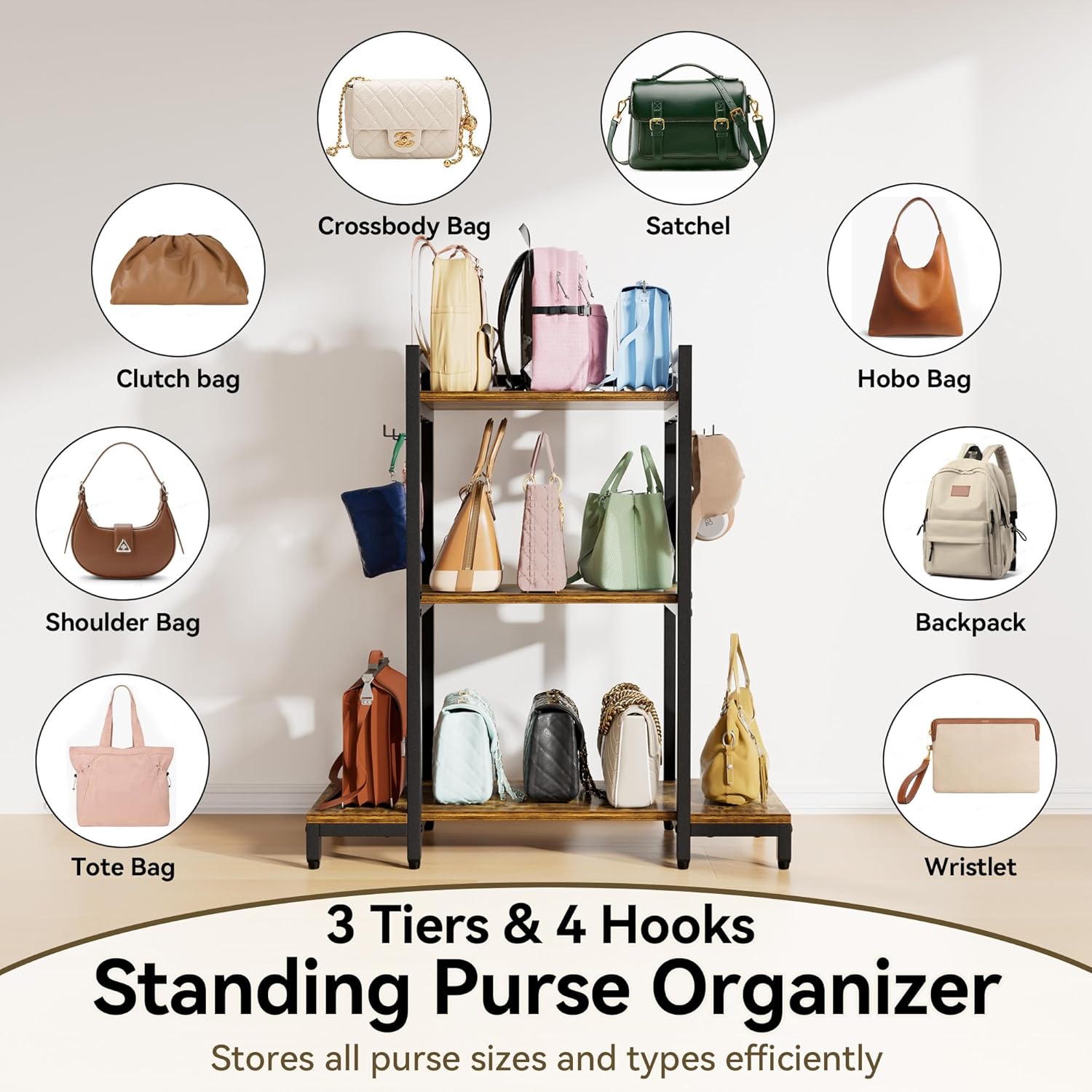 Large Purse Shelf for Closet