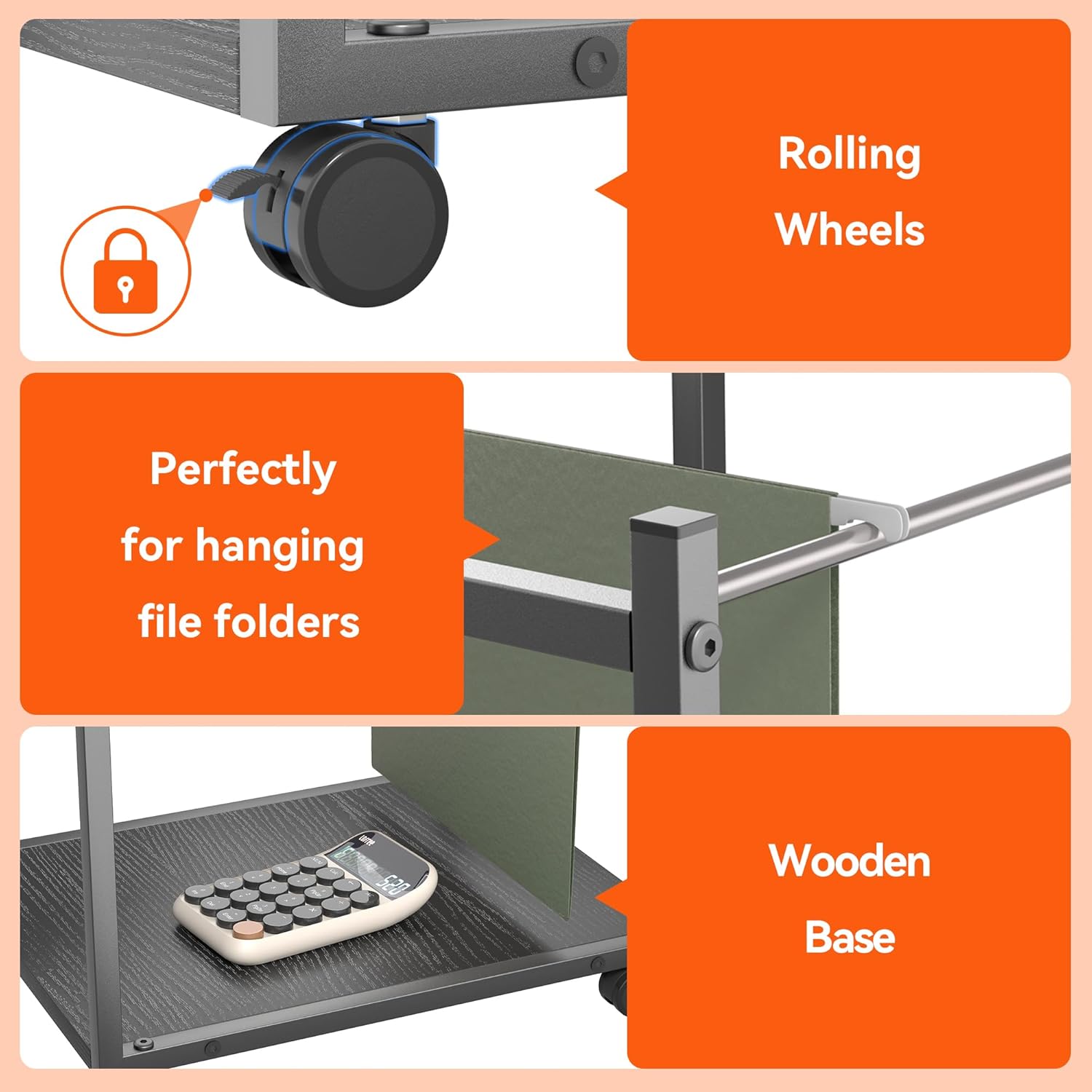 Under Desk File Organizer for Home Office
