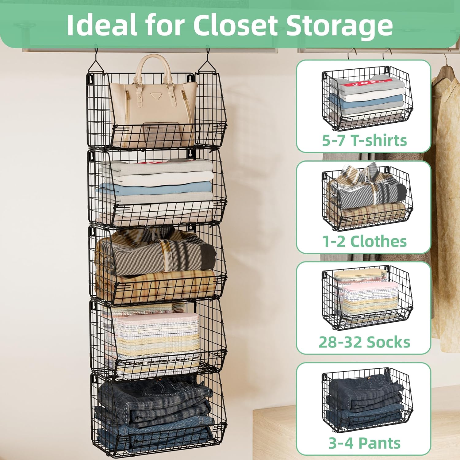Wire Closet Organizer Shelves for Small Space