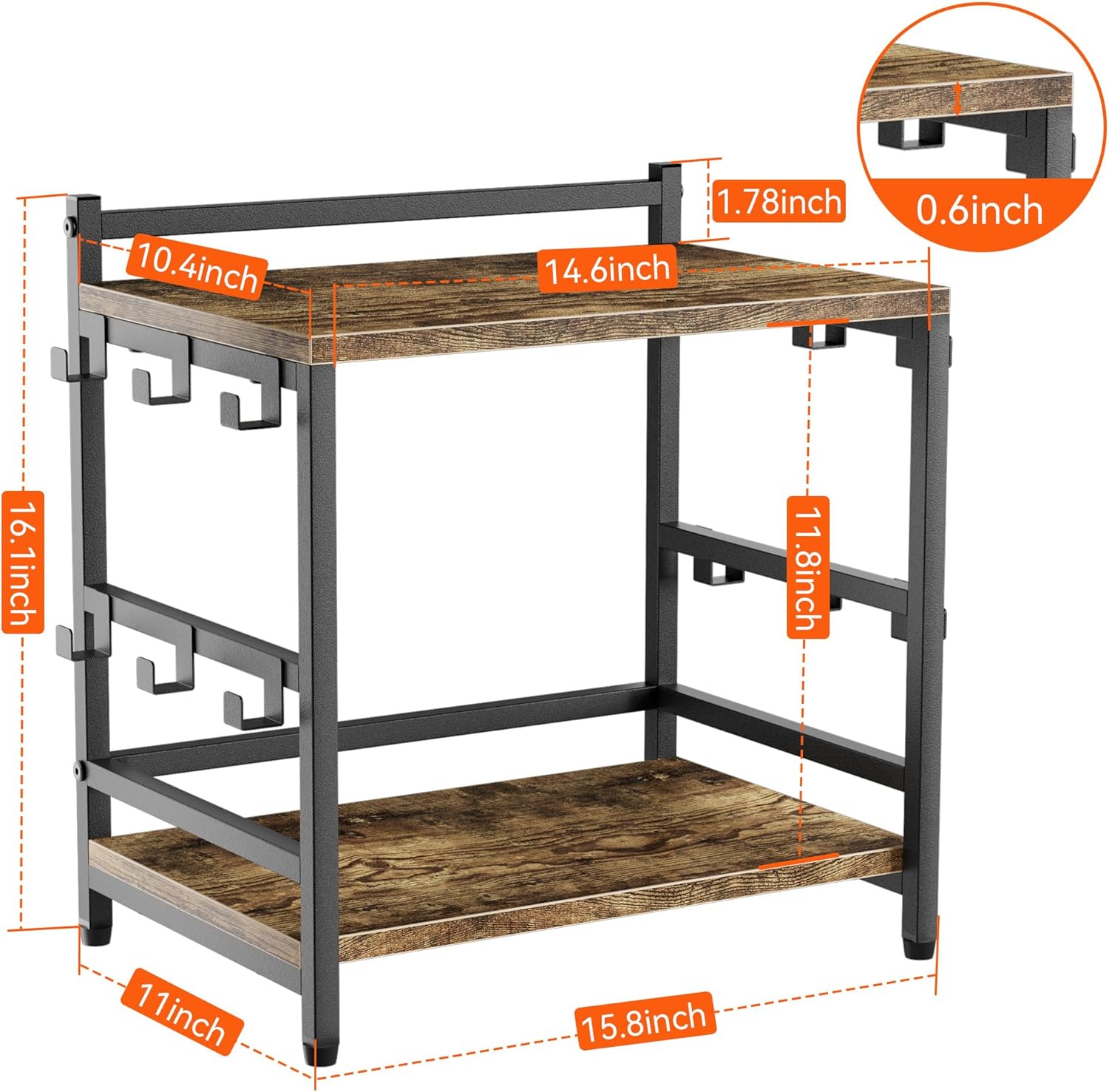 Wood Coffee Cup Rack Shelf